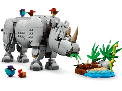 LEGO set 31171 Wild Animals: Majestic Rhino with Birds