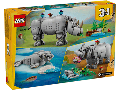 LEGO set 31171 Wild Animals: Majestic Rhino with Birds